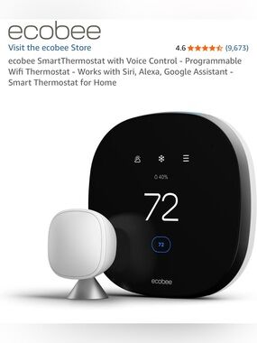 ecobee SmartThermostat with Voice Control - Programmable Wifi Thermostat 5th Gen